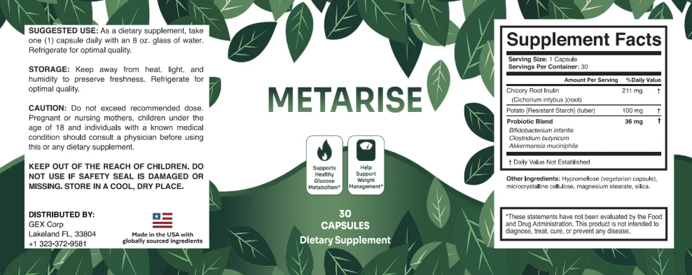 Metarise Product Label